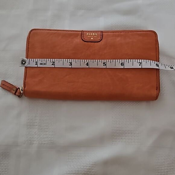 Fossil Women's Leather Wallet Orange - Picture 9 of 16